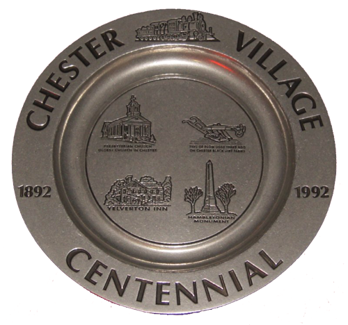 Chester Village Centennial plate. 1992. chs-008058